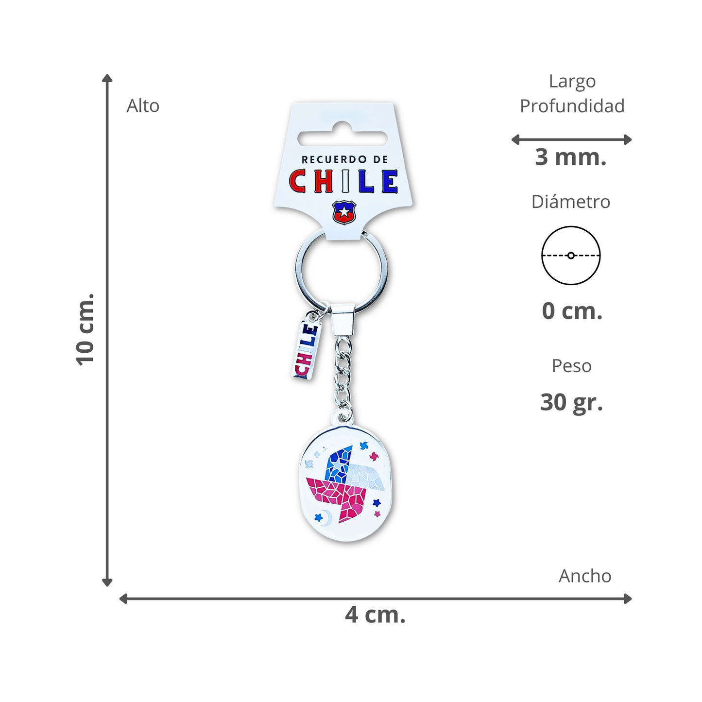 Llavero Metálico Mosaico Molino Bandera
