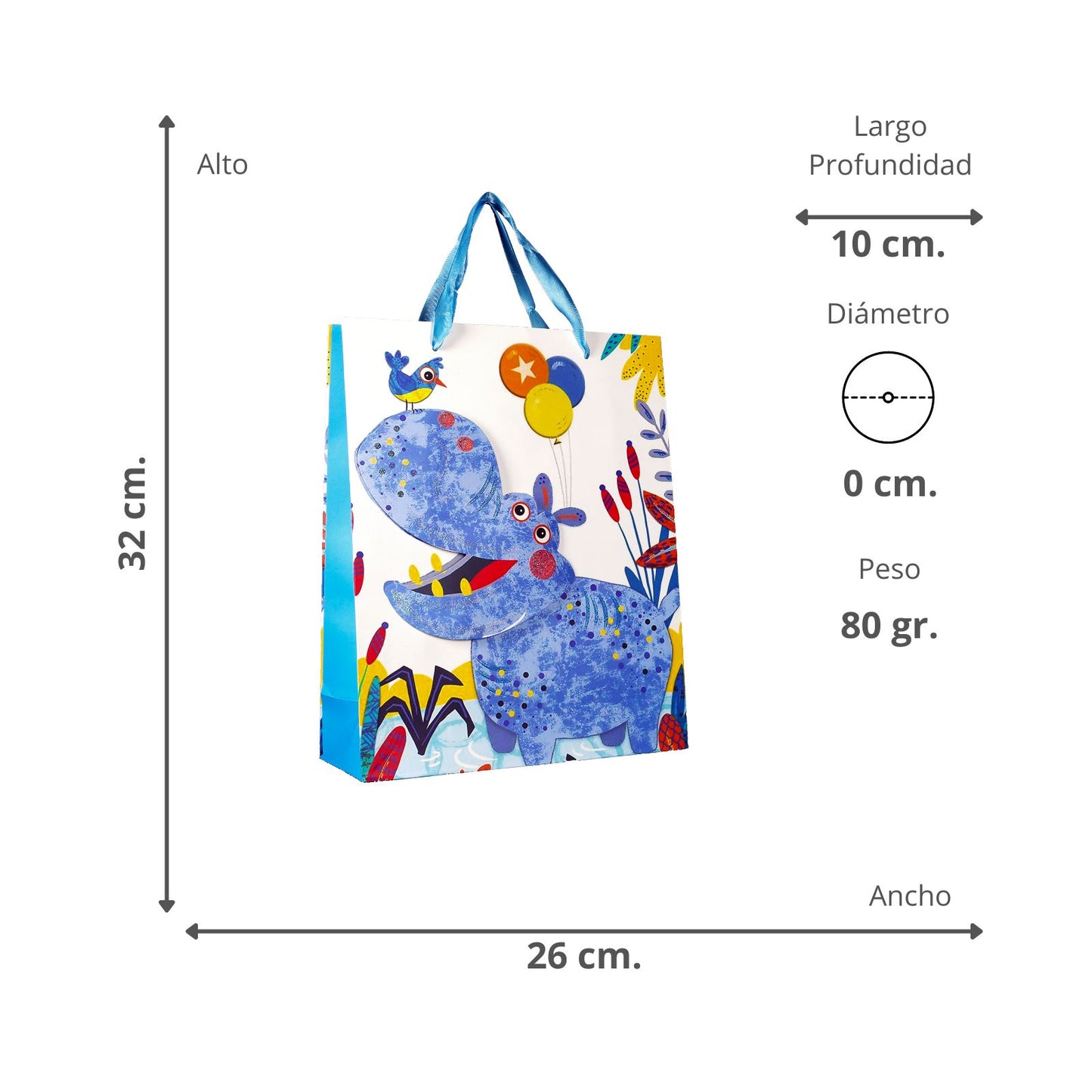 Bolsas De Regalo 32 X 26 X 10 Rinoceronte