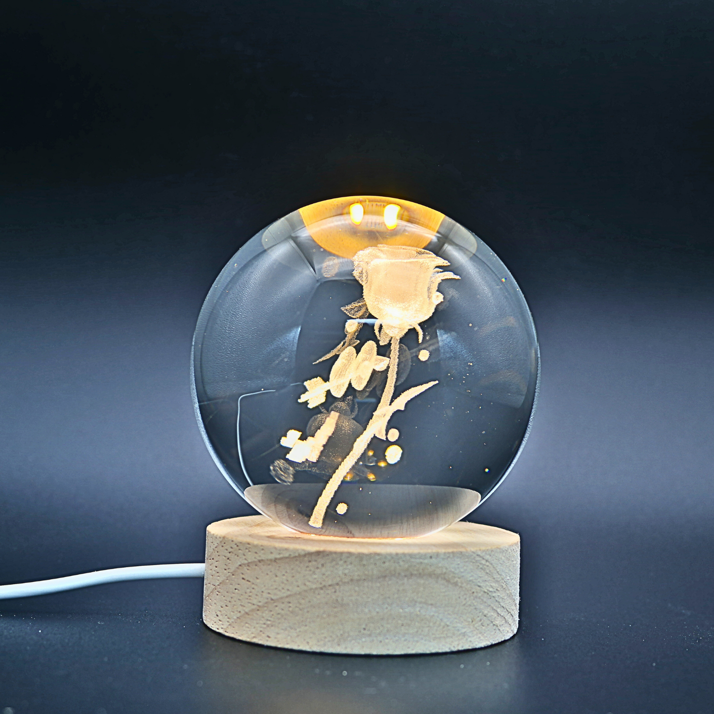 Lampara Bola De Cristal LED Rosa