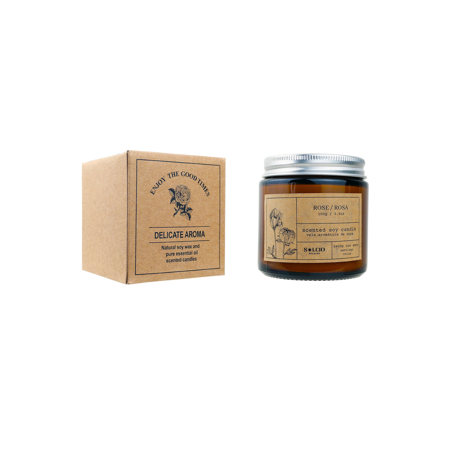 Vela Aromática Soya  Rosa