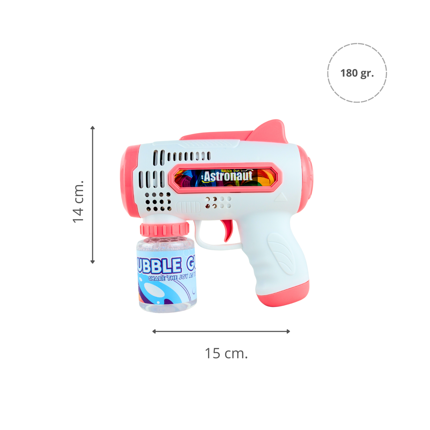 Lanzador de Burbujas Eléctrico con Luces LED Rosada