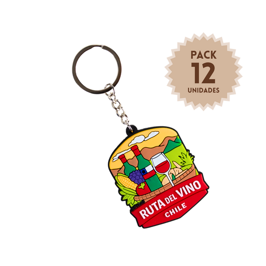 Pack 12 Llaveros De Goma Patch Travel Ruta Del Vino