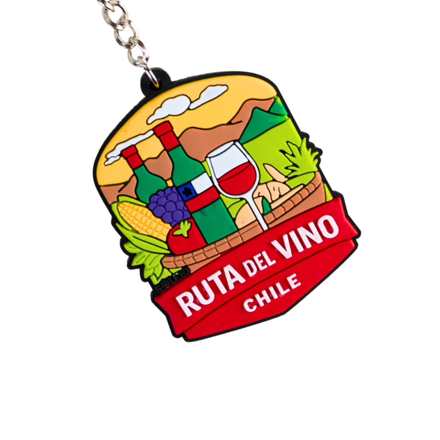 Pack 12 Llaveros De Goma Patch Travel Ruta Del Vino