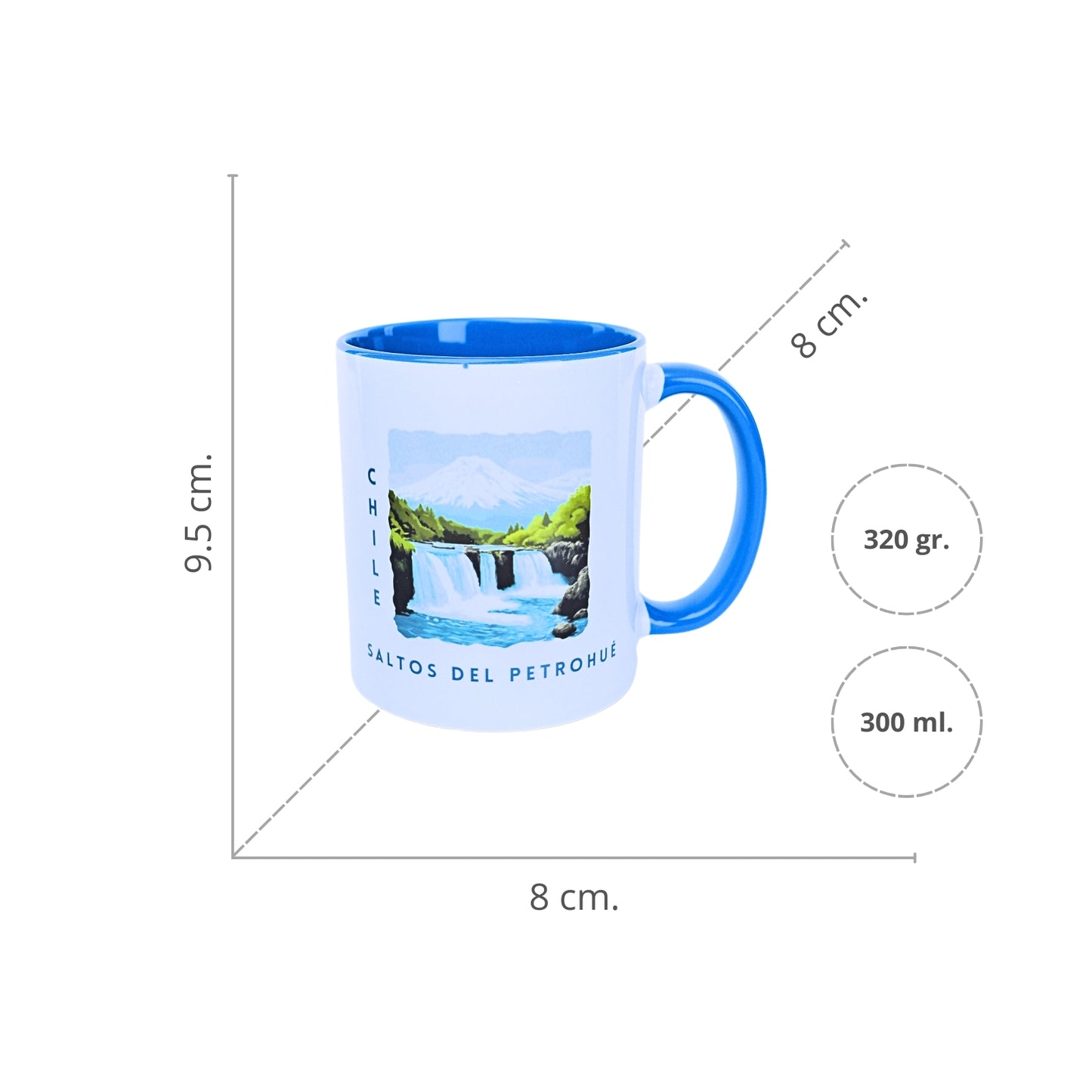 Taza De Cerámica Chile 300 Ml Saltos del Petrohue