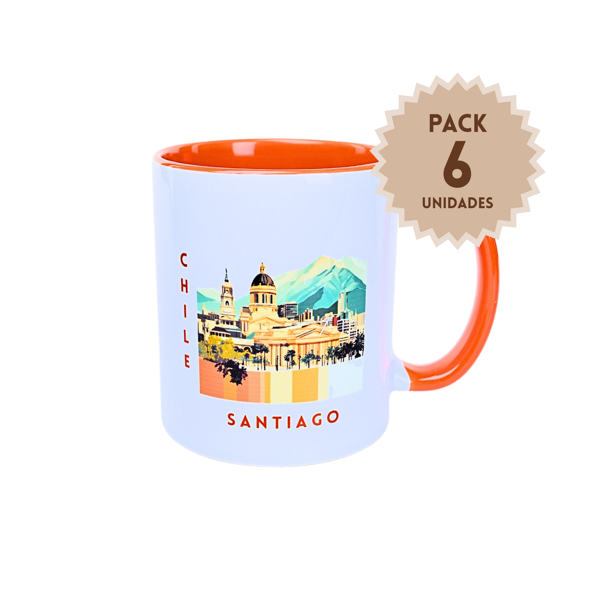 Pack 6 Tazas 300 ml Chile Santiago