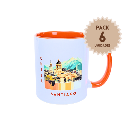 Pack 6 Tazas 300 ml Chile Santiago