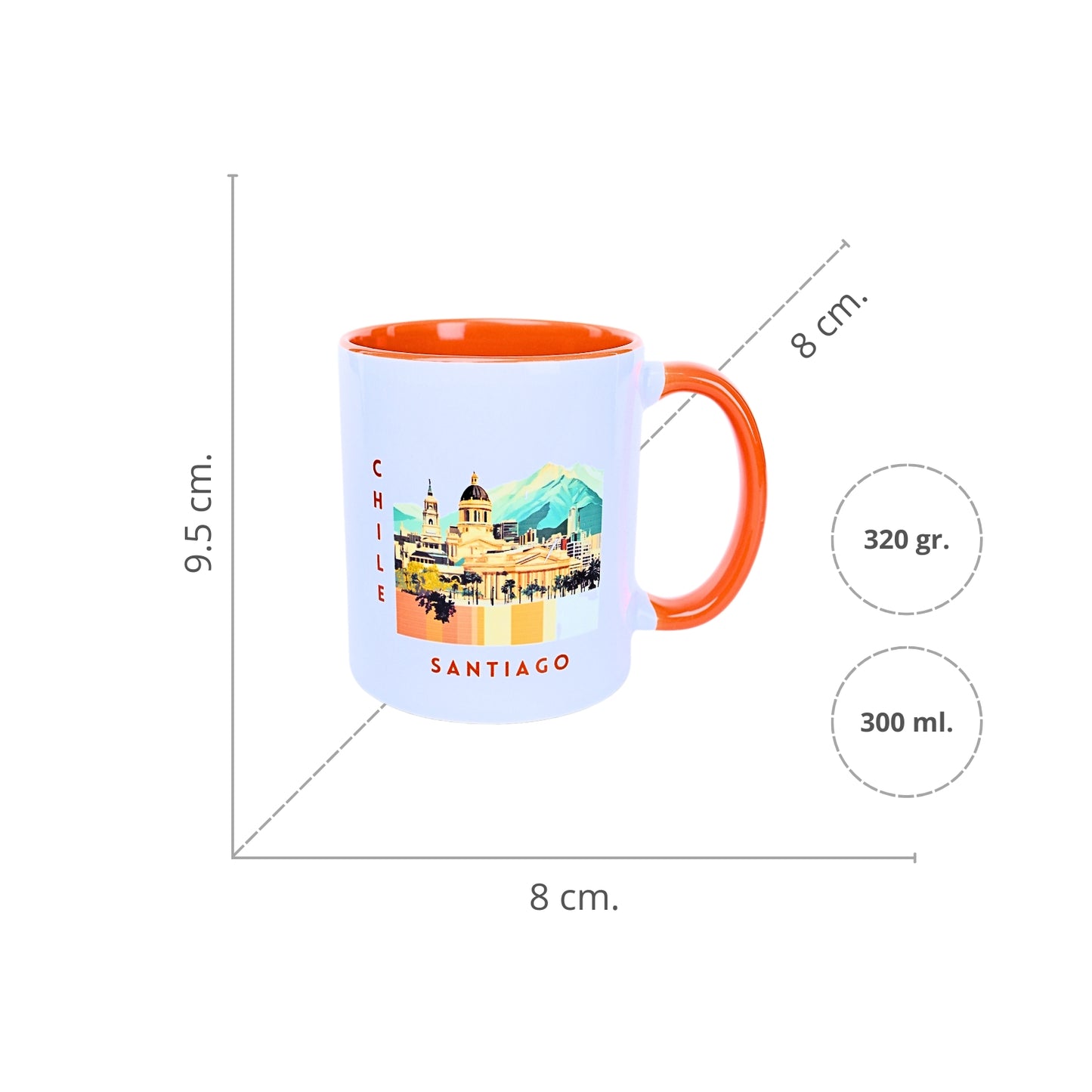 Taza De Cerámica Chile 300 Ml Santiago