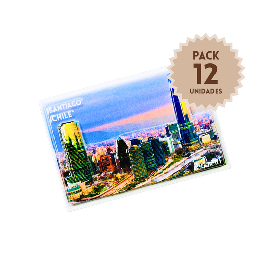 Pack 12 Imanes Resina 3D Chile Costanera
