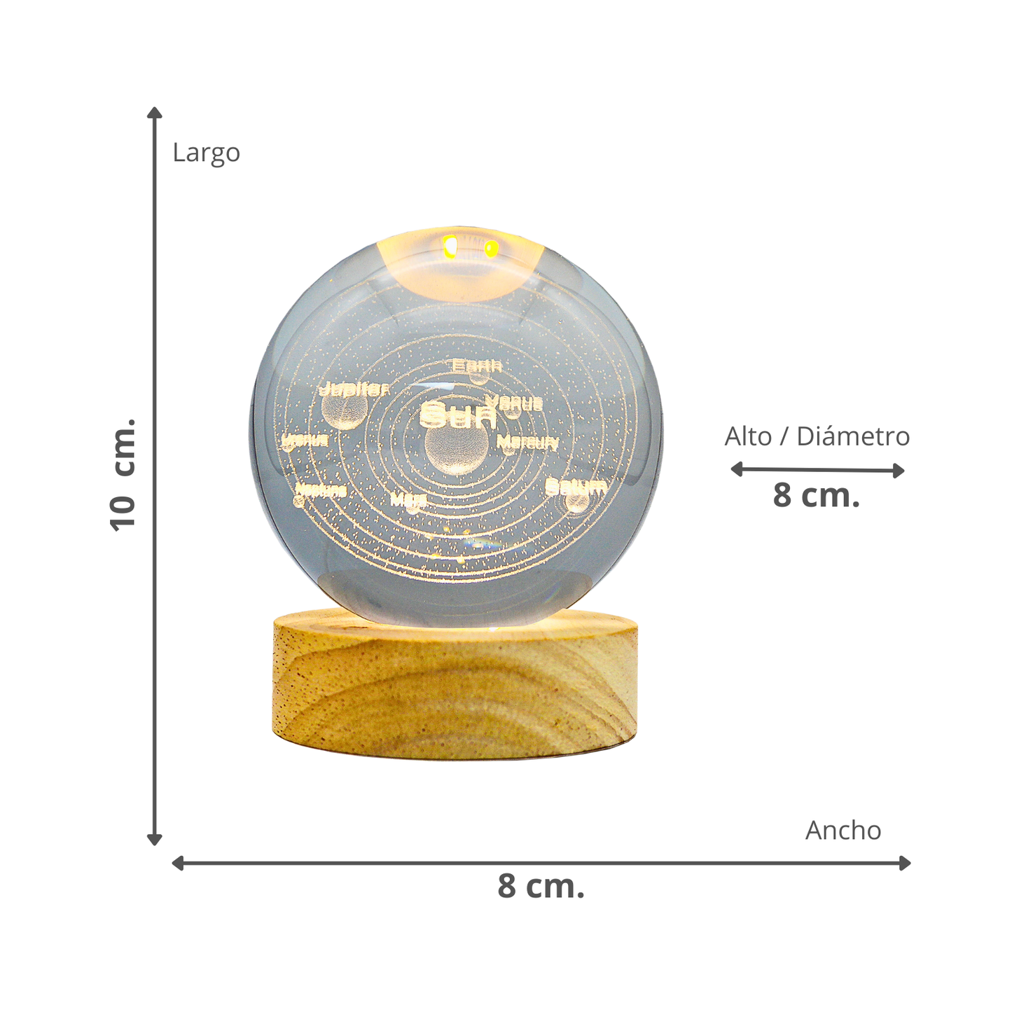 Lampara Bola De Cristal LED Sistema Solar