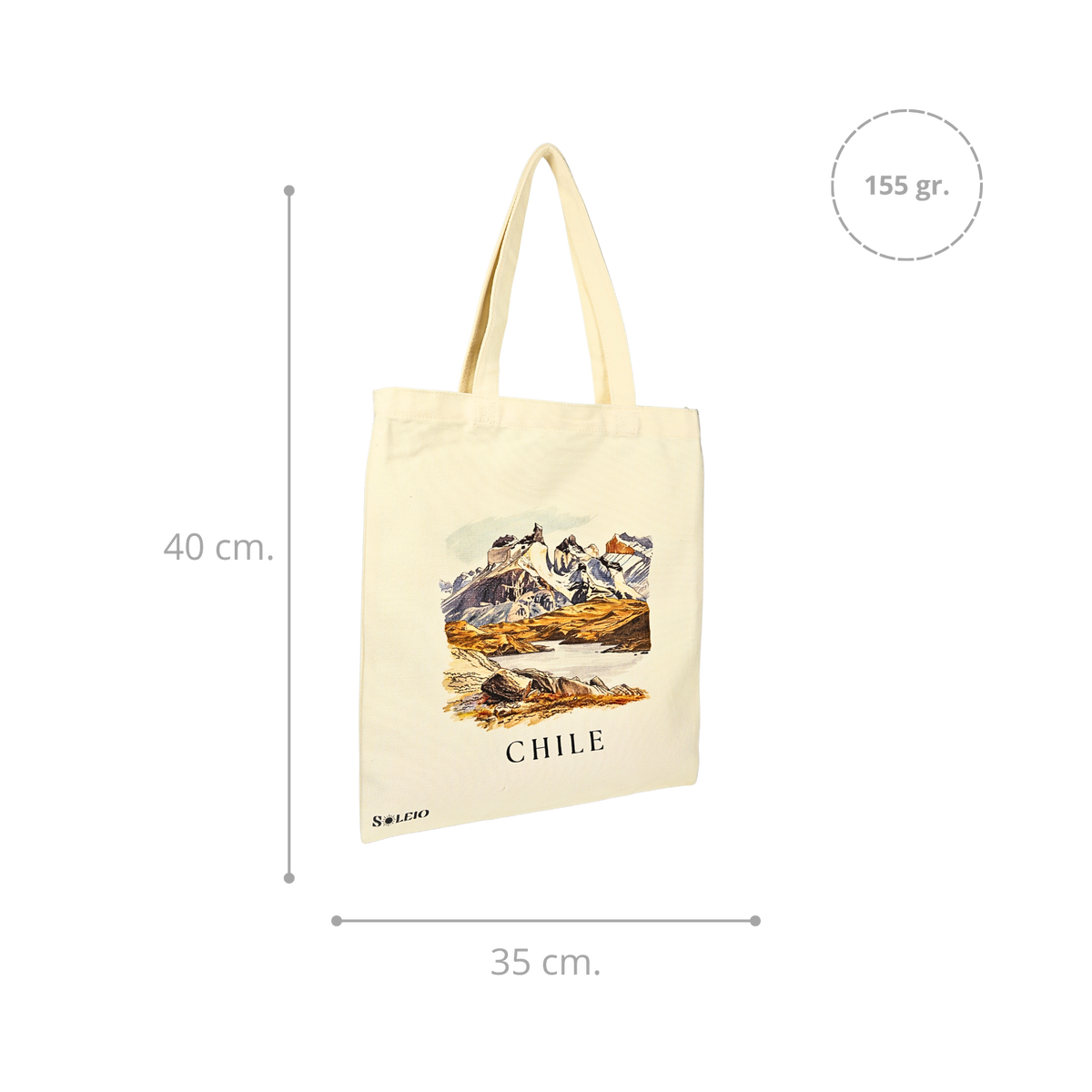 Pack 12 Tote Bag Lona Chile Torres Del Paine