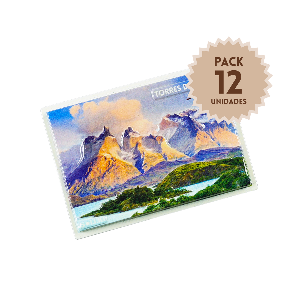 Pack 12 Imanes Resina 3D Chile Torres del Paine