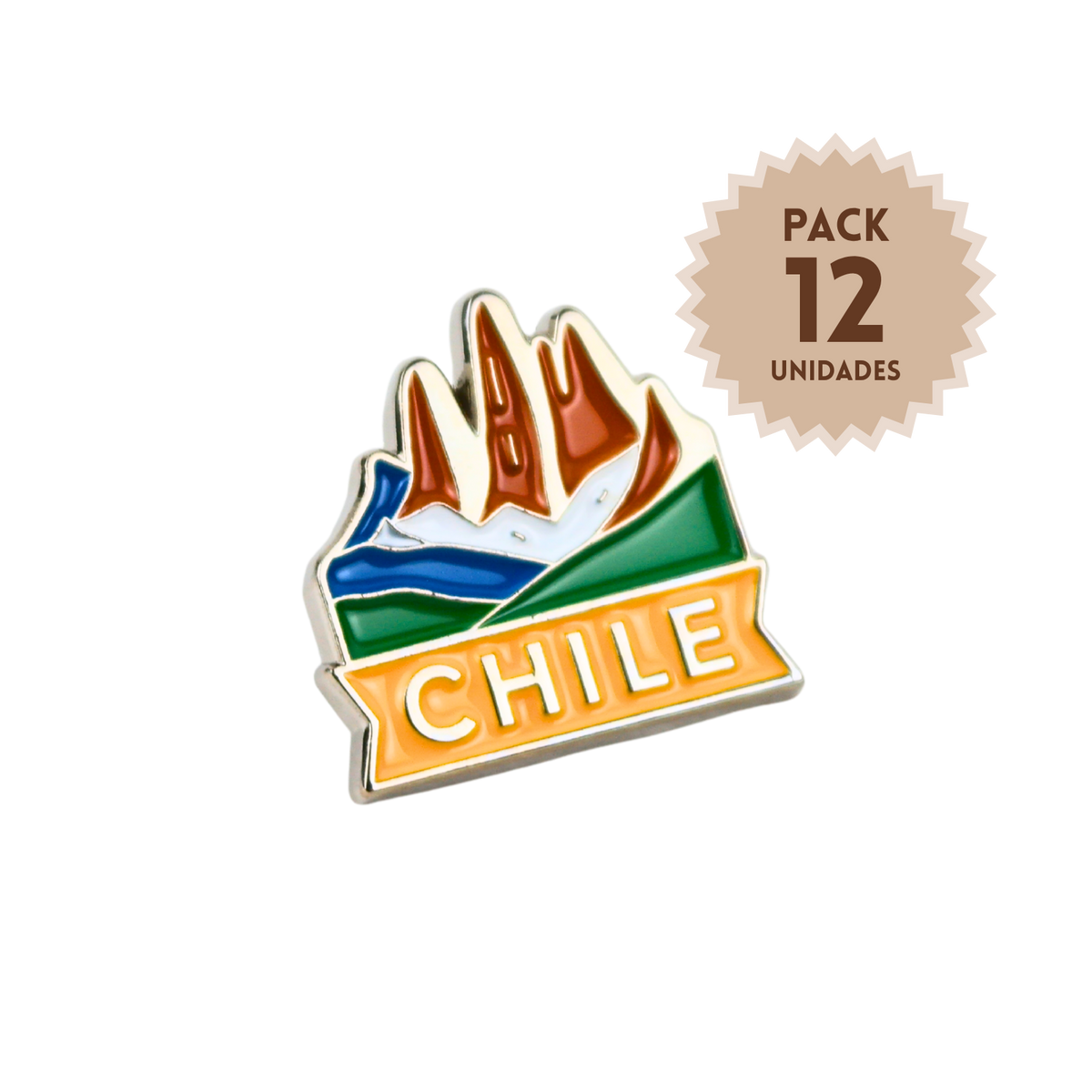 Pack 12 Pines Metal Souvenir Torres Del Paine