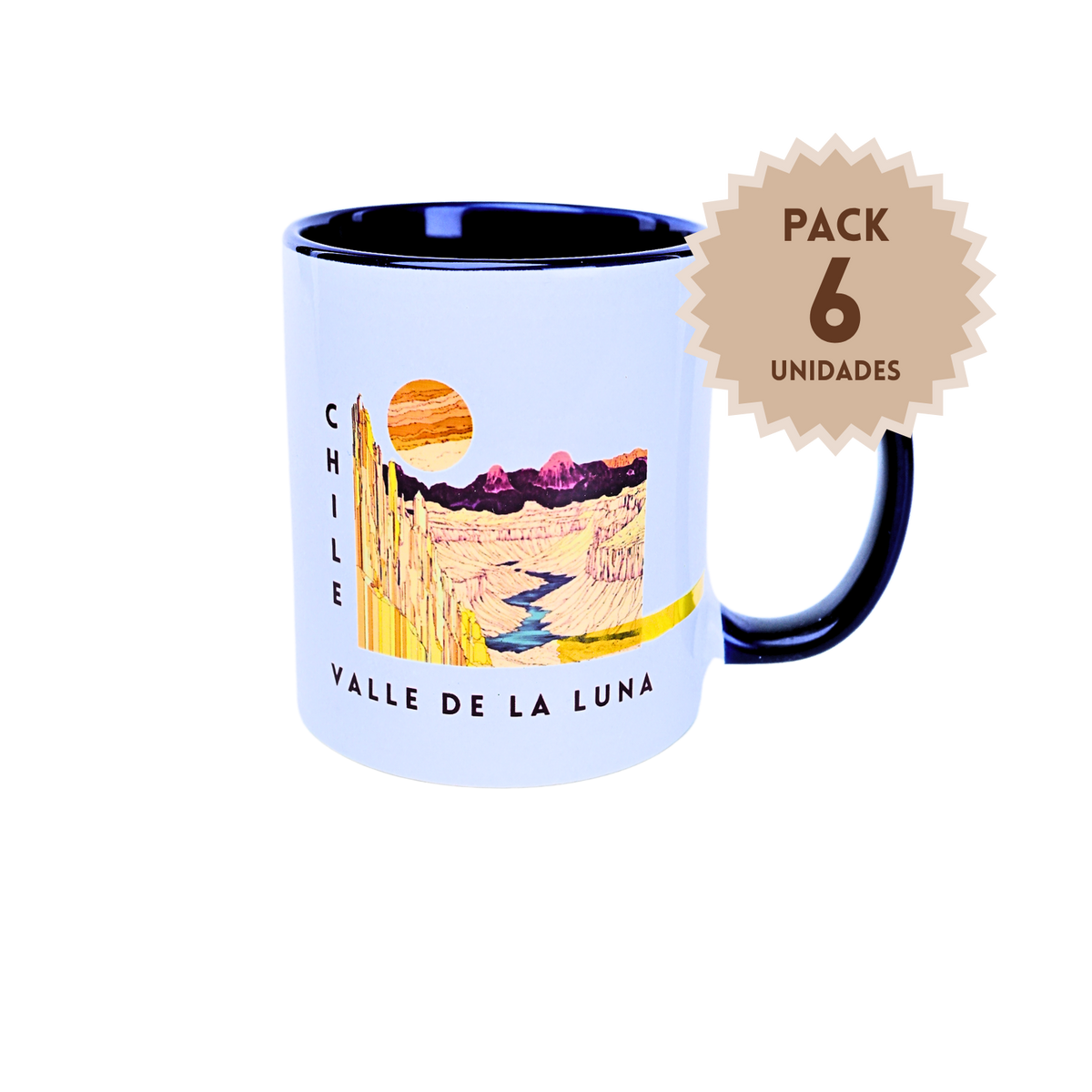 Pack 6 Tazas 300 ml Chile Valle De La Luna