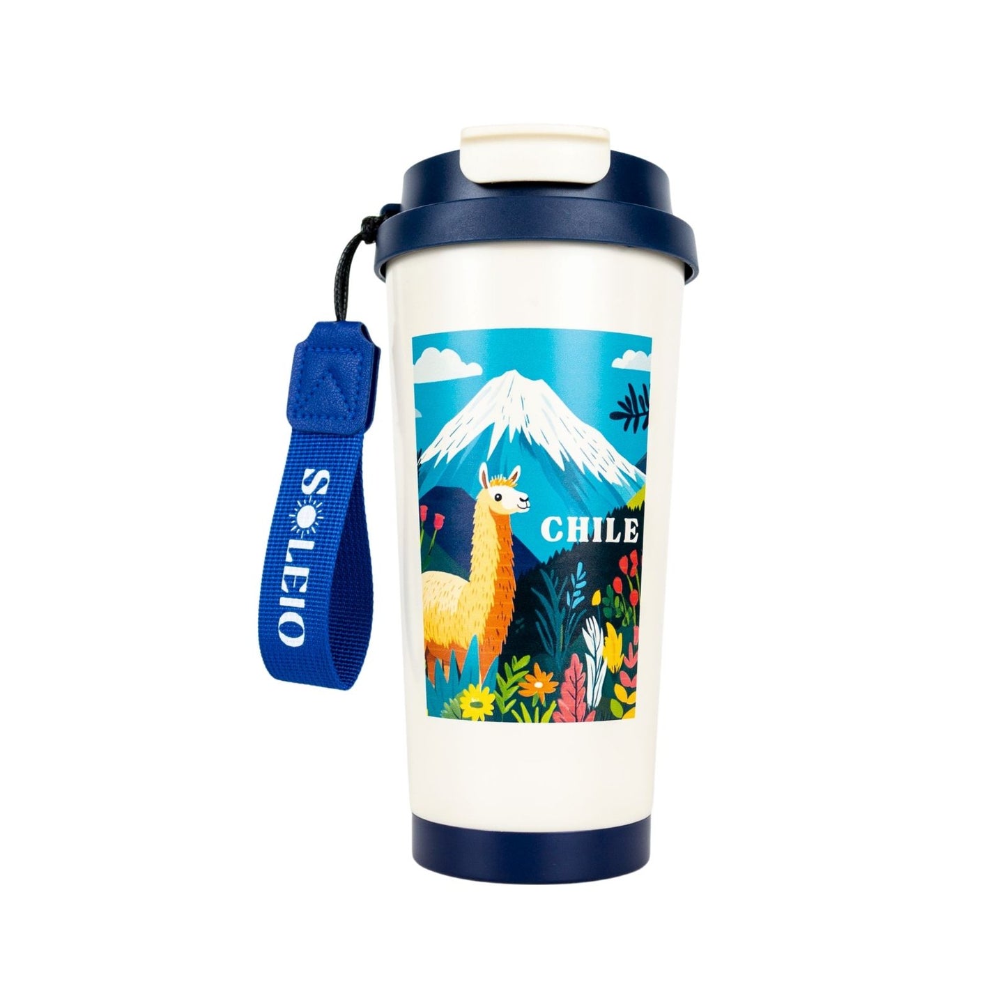 Vaso Térmico Souvenir Chile Llama Azul 500 ml