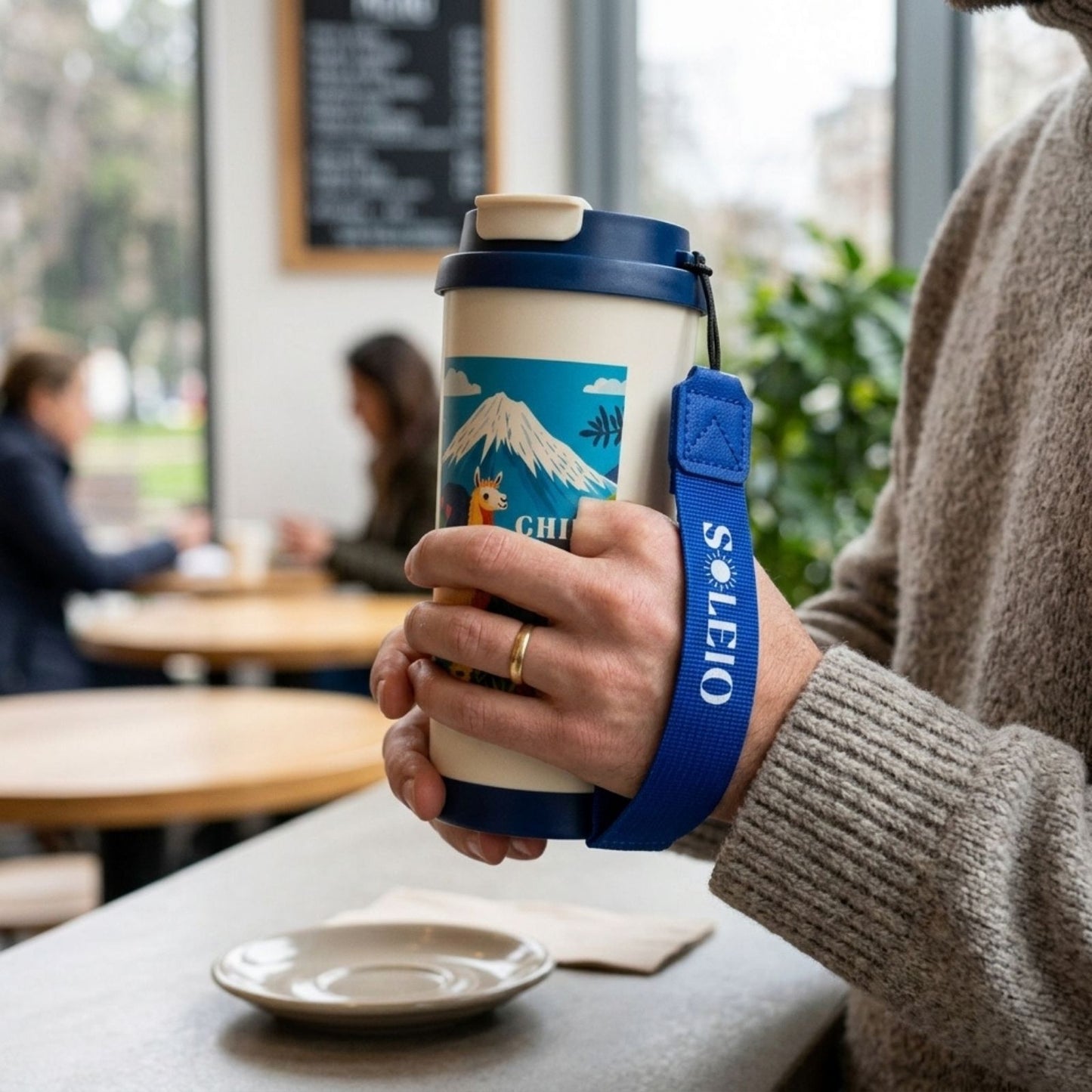 Vaso Térmico Souvenir Chile Llama Azul 500 ml