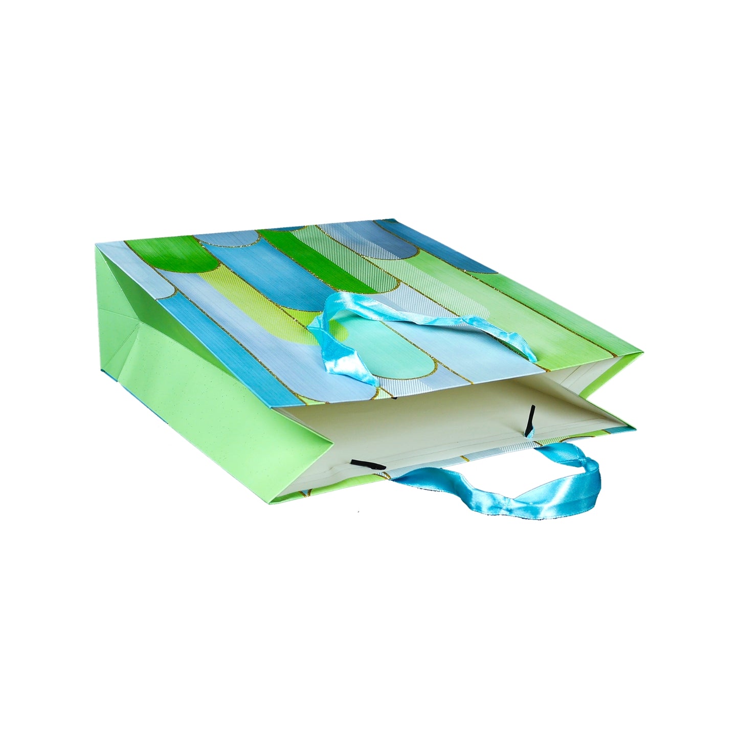 Bolsas De Regalo Diseños Con Brillos 32 X 26 X 10 - Verde
