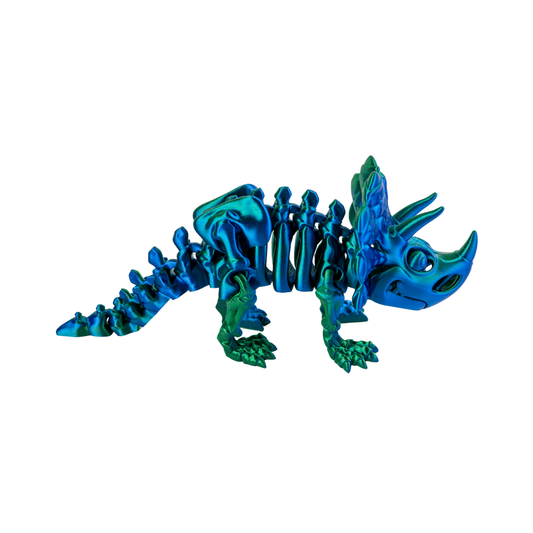 Juguete Dinosaurio Triceratops Tornasol Impresión 3D Verde