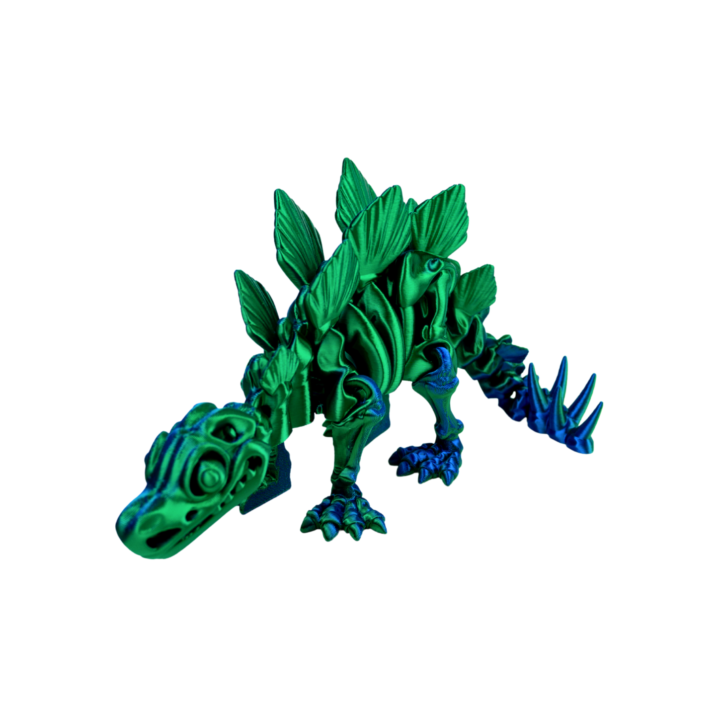 Juguete Dinosaurio Estegosaurio Tornasol Impresión 3D Verde