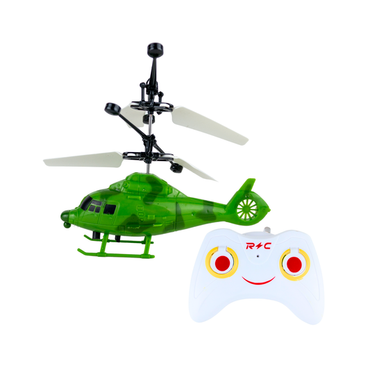 Helicóptero de Juguete Volador por Inducción con Control Remoto Militar