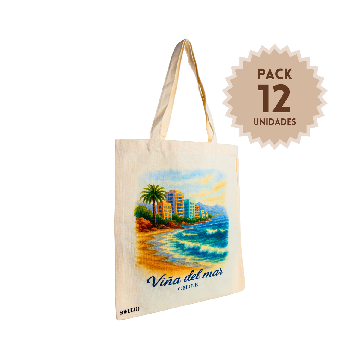 Pack 12 Tote Bag Lona Chile Viña Del Mar
