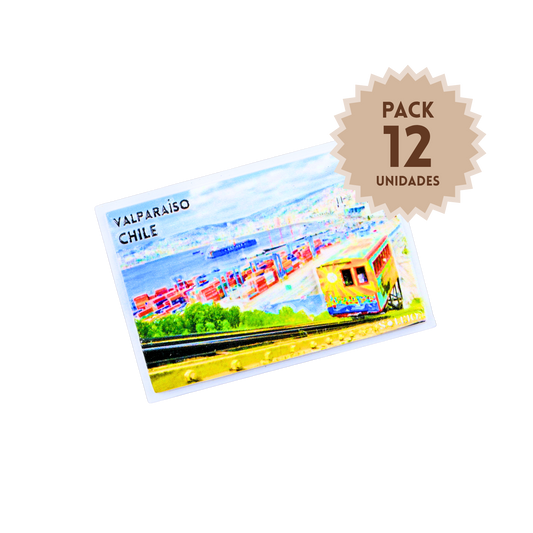 Pack 12 Imanes Resina 3D Chile Valparaiso