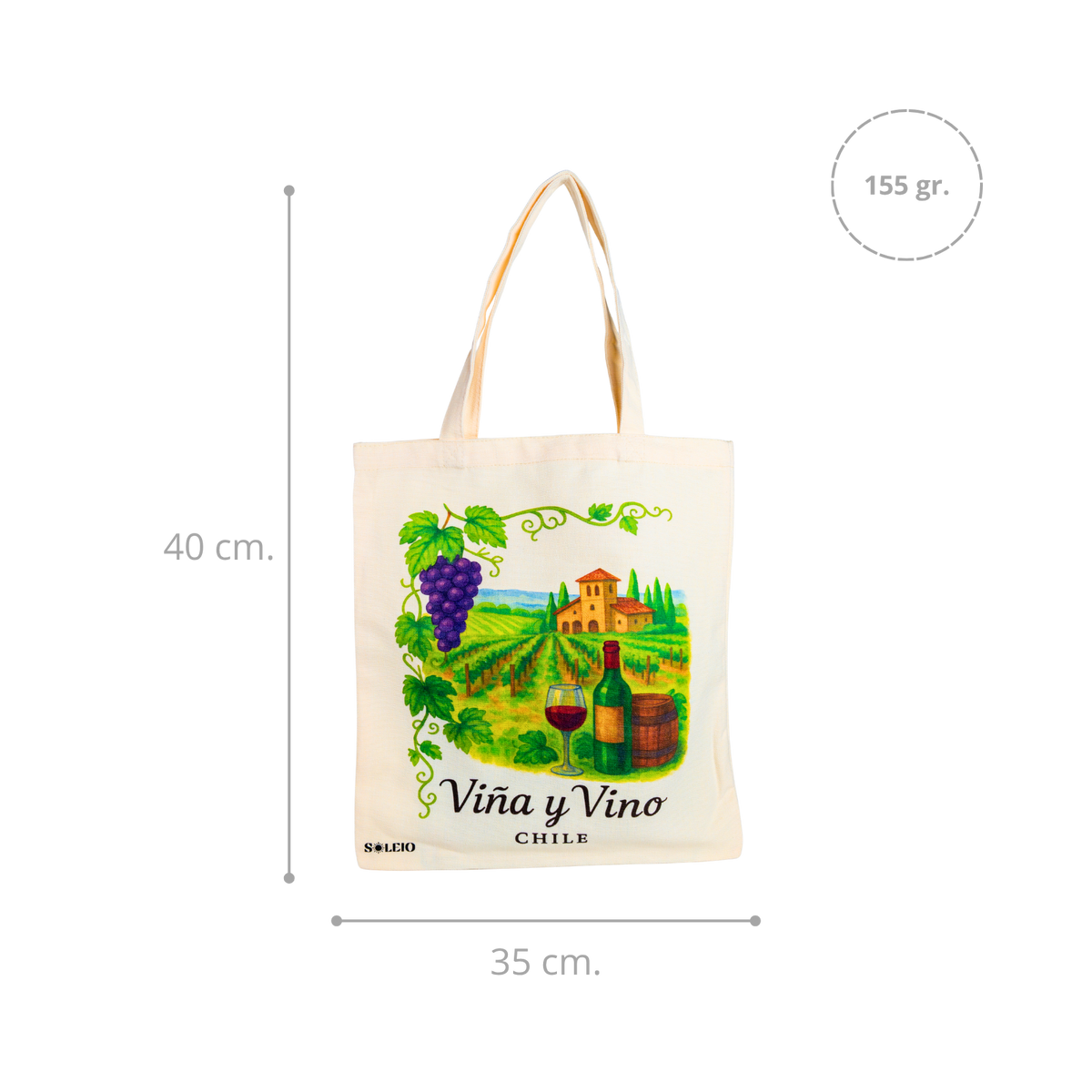 Pack 12 Tote Bag Lona Chile Viña y Vino