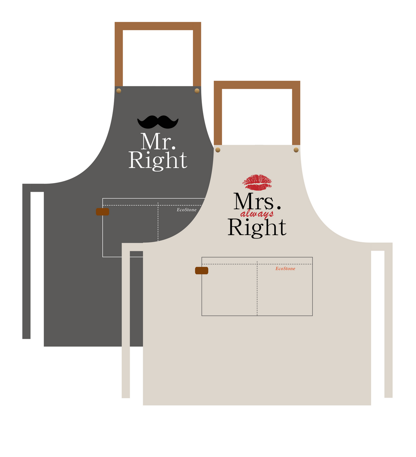 Delantales Para Pareja "Mr. Right / Mrs. Always Right"