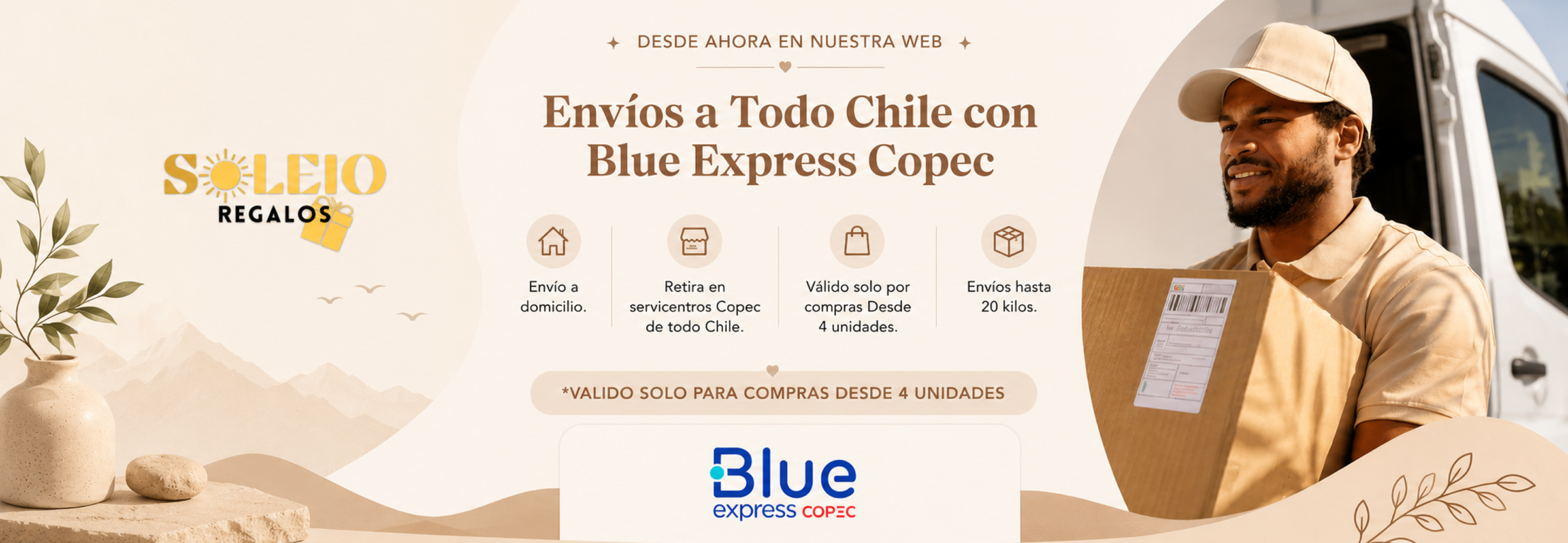 Envios a todo Chile con Blue Express Copec en Soleio Regalos