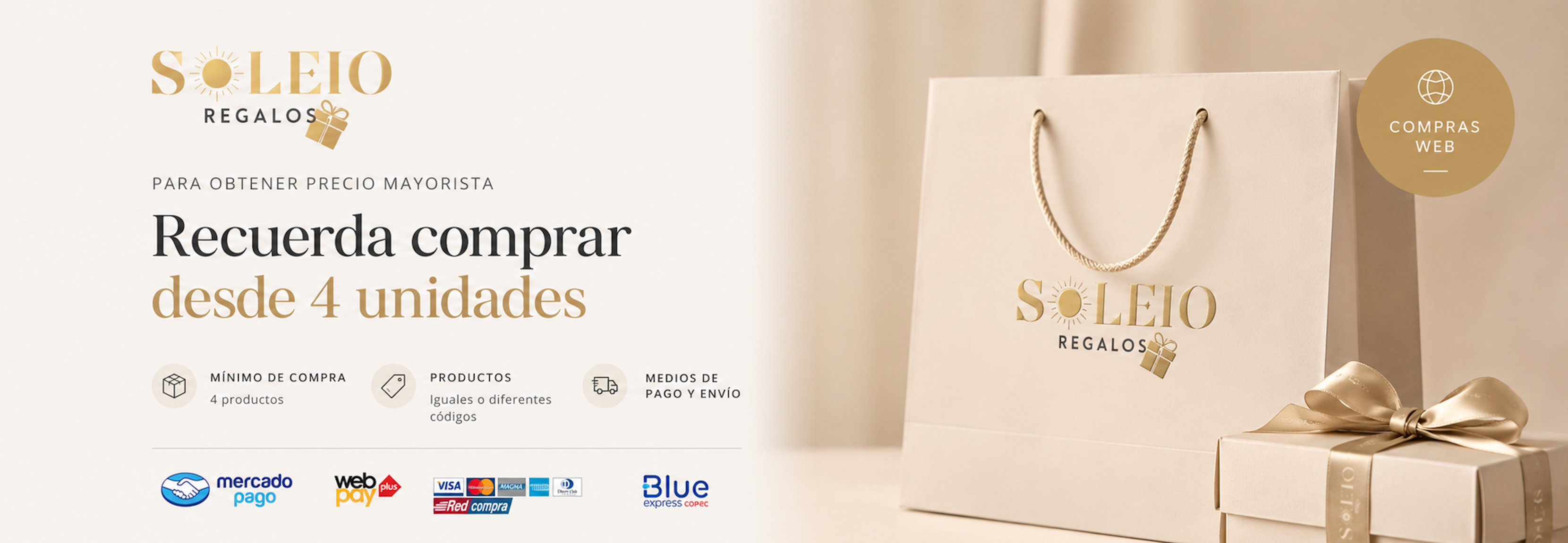 Informacion de compra web mayorista en Soleio Regalos